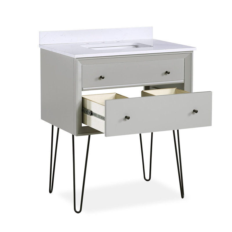 Dorel Living Tribecca 30'' Wall Mounted Single Bathroom Vanity with